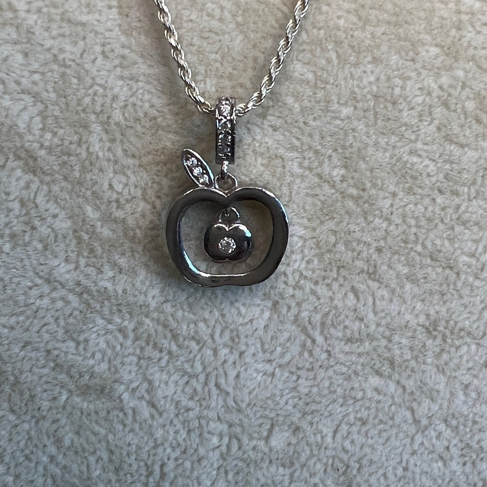 Sterling Silver Floating Apple Necklace - image 3